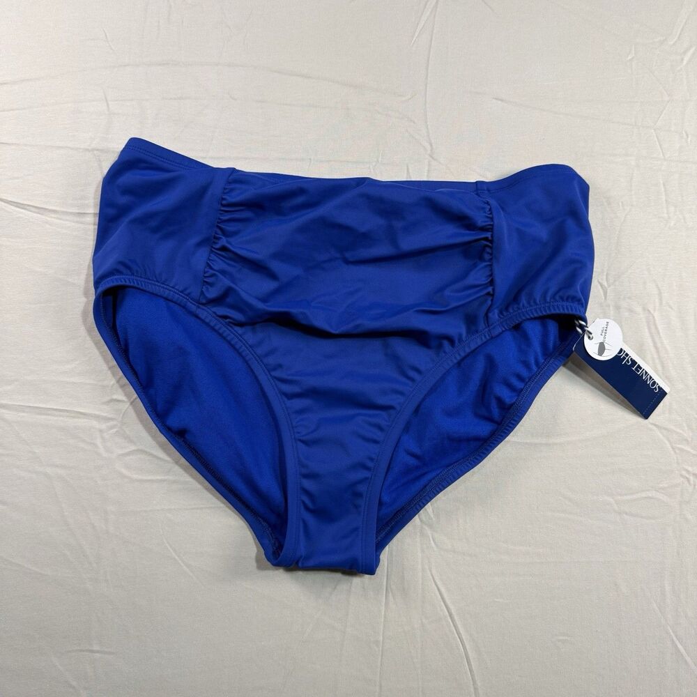 Carmen Marc Valvo Women’s Swim Bottoms – Size 12 – Blue – Nylon – NWT